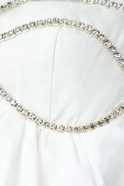 MICAS Mini Dresses-V-neck Rhinestone Decor Mini Dress