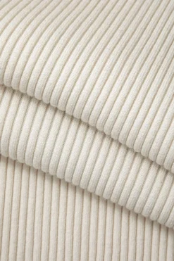 MICAS Knitwear|Long Sleeve Dresses-V-neck Rib Knit Collar Button Long Sleeve Midi Dress