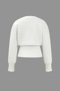 MICAS Knitwear|Outerwear-V-neck Sweater Cardigan