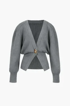 MICAS Knitwear|Outerwear-V-neck Sweater Cardigan