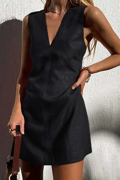 MICAS Mini Dresses-V-neck Tank Mini Dress