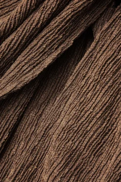 MICAS Midi Dresses-V-neck Tie Halter Slit Midi Dress COFFEE