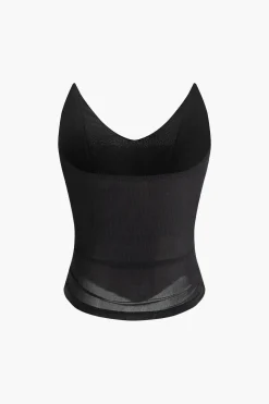 MICAS Tube Tops-V-neck Tube top BLACK