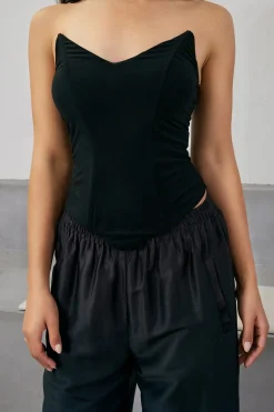 MICAS Tube Tops-V-neck Tube top BLACK