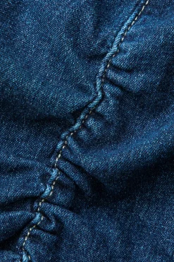 MICAS Skirts-V-waist Buckle Flap Pocket Denim Cargo Skirt