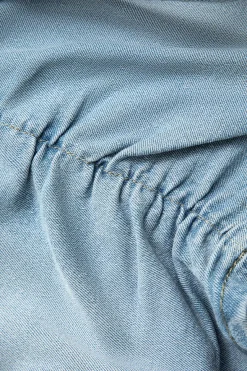 MICAS Skirts-V-waist Buckle Flap Pocket Denim Cargo Skirt