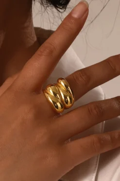 MICAS Accessories-Water Droplet Ring GOLD