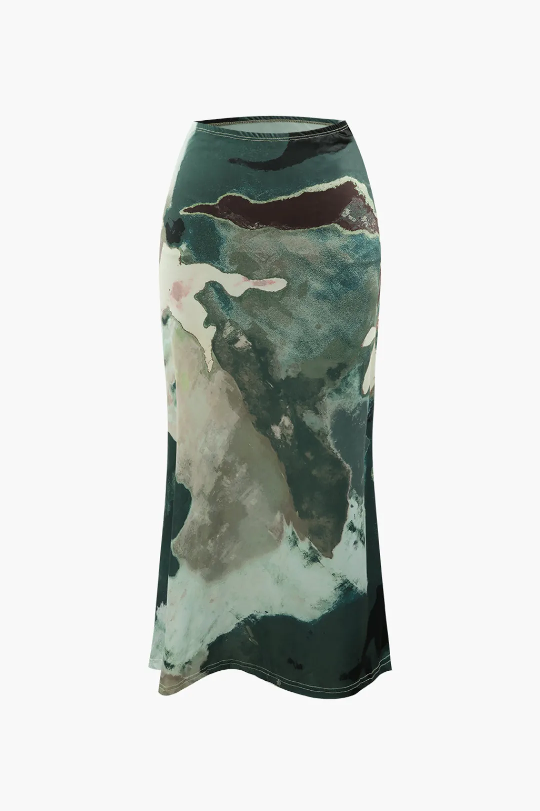 MICAS Skirts-Watercolor Print Midi Skirt MULTICOLOR