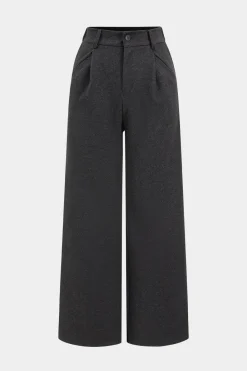 MICAS Pants-Woolen Wide Leg Trousers DARK GRAY