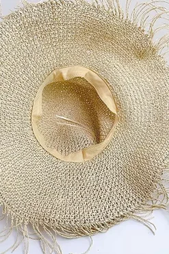 MICAS Accessories-Woven Straw Fisherman Hat BEIGE