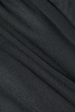 MICAS Maxi Dresses-Wrap Ruched Slit Deep V-neck Sleeveless Maxi Dress BLACK