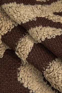 MICAS Outerwear|Outerwear-Zebra Stripe Textured Sweater Cardigan BROWN