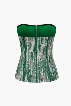 MICAS Tube Tops|Corset & Bustier Tops-Zip Front Strapless Corset Top