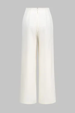 MICAS Pants-Zipper Detail High Waist Trousers IVORY